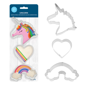 R&M STAINLESS STEEL UNICORN COOKIE CUTTER SET 3