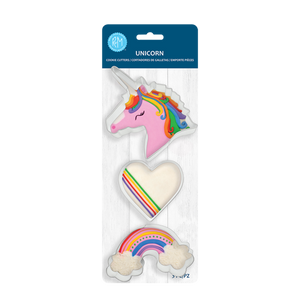 R&M STAINLESS STEEL UNICORN COOKIE CUTTER SET 3