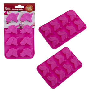 DAILY BAKE SILICONE UNICORN 8 CUP CHOCOLATE MOULD SET 2 - PINK