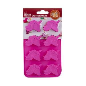 DAILY BAKE SILICONE UNICORN 8 CUP CHOCOLATE MOULD SET 2 - PINK