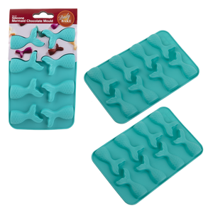 DAILY BAKE SILICONE MERMAID 8 CUP CHOCOLATE MOULD SET 2 - TURQUOISE