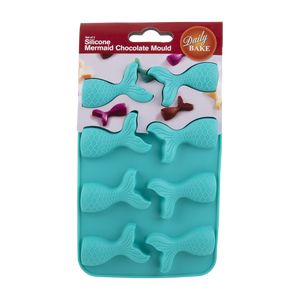 DAILY BAKE SILICONE MERMAID 8 CUP CHOCOLATE MOULD SET 2 - TURQUOISE