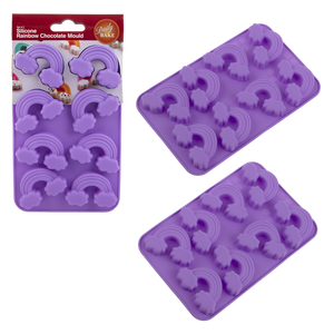 DAILY BAKE SILICONE RAINBOW 8 CUP CHOCOLATE MOULD SET 2 - PURPLE