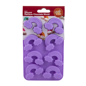 DAILY BAKE SILICONE RAINBOW 8 CUP CHOCOLATE MOULD SET 2 - PURPLE