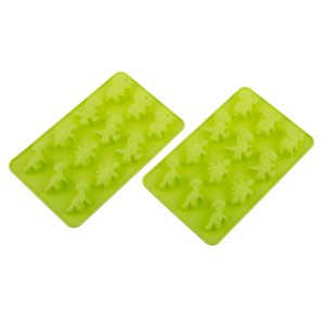 DAILY BAKE SILICONE DINOSAUR 8 CUP CHOCOLATE MOULD SET 2 - GREEN