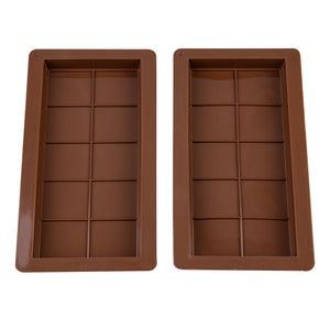 DAILY BAKE SILICONE CHOCOLATE BAR MOULD SET 2 - CHOCOLATE
