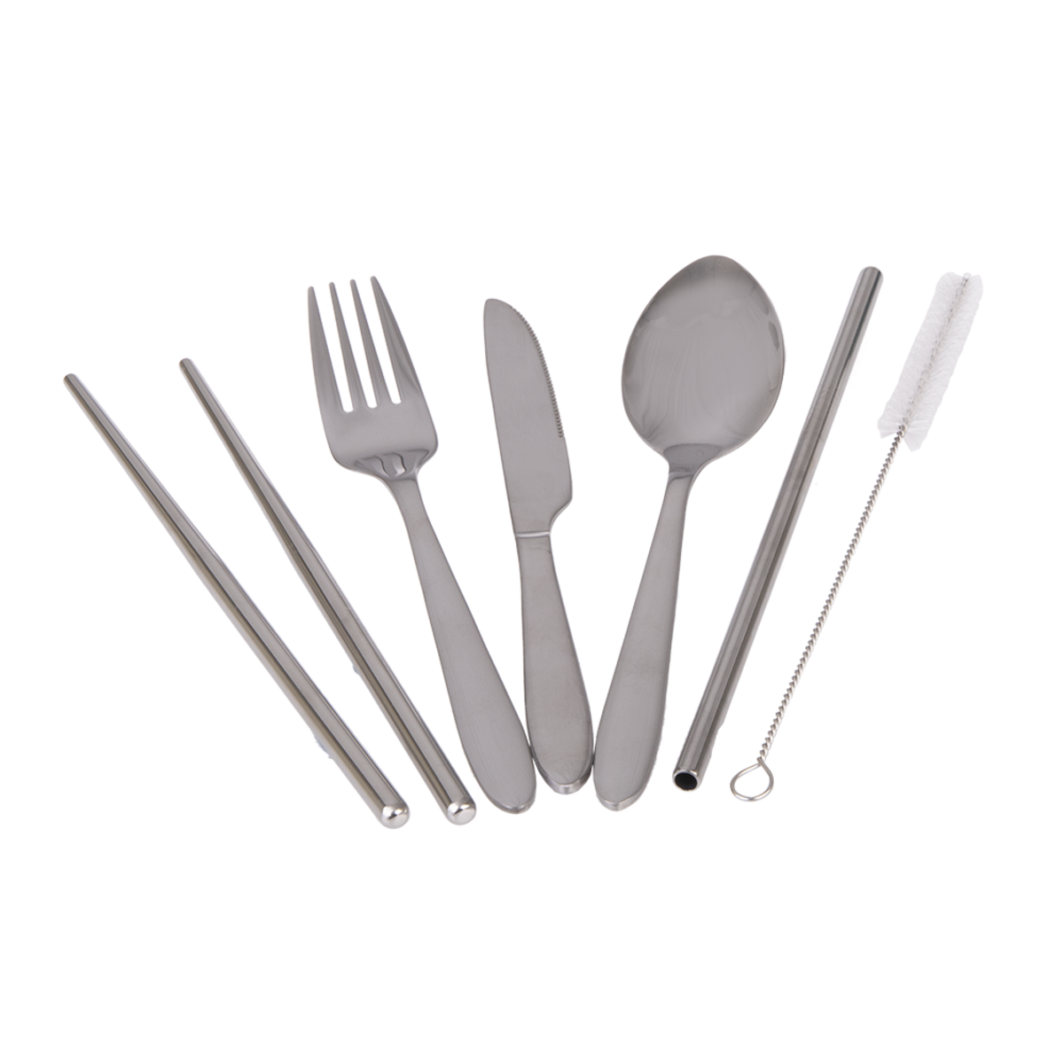 APPETITO 6 PIECE STAINLESS STEEL TRAVELLER'S CUTLERY SET - SILVER