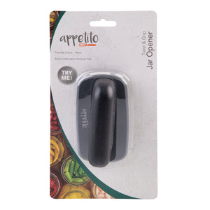 APPETITO TWIST & GRAB JAR OPENER - BLACK
