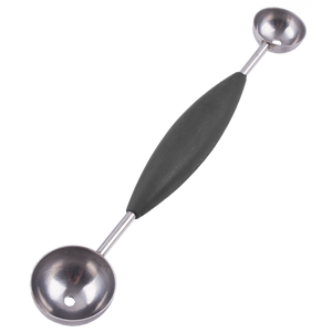 STAINLESS STEEL DOUBLE MELON BALLER W/ SOFT GRIP