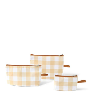 Packing Pouch Trio - Gingham Beige
