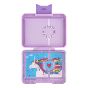 YUMBOX SNACK BOX 3 COMPARTMENT - LAVANDE PURPLE - UNICORN