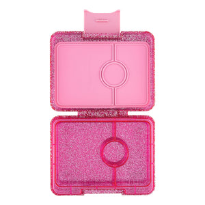 YUMBOX SNACK BOX 3 COMPARTMENT - SPARKLE PINK - GLITTER