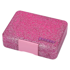 YUMBOX SNACK BOX 3 COMPARTMENT - SPARKLE PINK - GLITTER