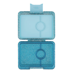 YUMBOX SNACK BOX 3 COMPARTMENT - TWINKLE AQUA - GLITTER