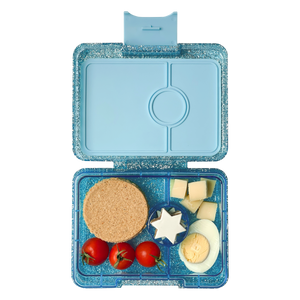 YUMBOX SNACK BOX 3 COMPARTMENT - TWINKLE AQUA - GLITTER