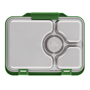 YUMBOX PRÊT STAINLESS STEEL BENTO BOX 4 COMPARTMENT -POMME GREEN