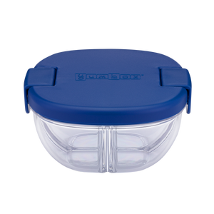 YUMBOX 3 COMPARTMENT SNACK BOWL 384ML -NAVY BLUE