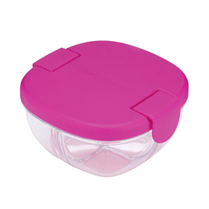 YUMBOX 3 COMPARTMENT SNACK BOWL 384ML -RASPBERRY PINK