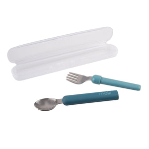 MELII LUXE DETACHABLE SPOON & FORK - BLUE