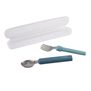 MELII LUXE DETACHABLE SPOON & FORK - BLUE