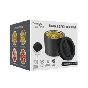 BENTGO STAINLESS STEEL INSULATED FOOD CONTAINER 560ML - Carbon Black