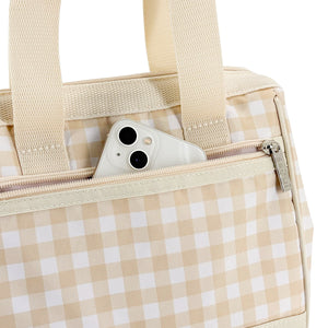 SACHI 'STYLE 34' INSULATED LUNCH BAG - BEIGE GINGHAM