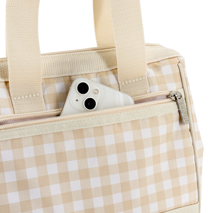 SACHI 'STYLE 34' INSULATED LUNCH BAG - BEIGE GINGHAM