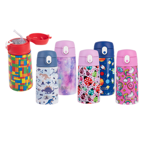OASIS STAINLESS STEEL DOUBLE WALL INSULATED KID'S DRINK BOTTLE W/ SIPPER 400ML - Outer Space