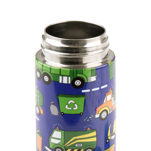 OASIS STAINLESS STEEL DOUBLE WALL INSULATED KID'S DRINK BOTTLE W/ SIPPER 550ML - GARBAGE TRUCKS