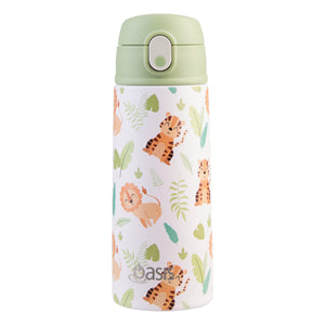 OASIS STAINLESS STEEL DOUBLE WALL INSULATED KID'S DRINK BOTTLE W/ SIPPER 550ML - JUNGLE BUDDIES