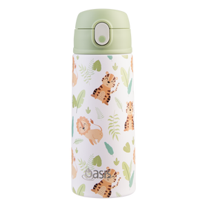 OASIS STAINLESS STEEL DOUBLE WALL INSULATED KID'S DRINK BOTTLE W/ SIPPER 550ML - JUNGLE BUDDIES