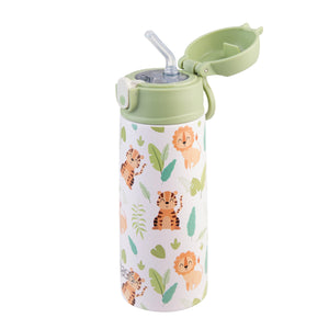 OASIS STAINLESS STEEL DOUBLE WALL INSULATED KID'S DRINK BOTTLE W/ SIPPER 550ML - JUNGLE BUDDIES