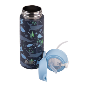 OASIS STAINLESS STEEL DOUBLE WALL INSULATED KID'S DRINK BOTTLE W/ SIPPER 550ML - OCEAN FRIENDS