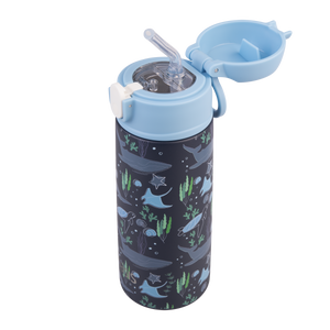 OASIS STAINLESS STEEL DOUBLE WALL INSULATED KID'S DRINK BOTTLE W/ SIPPER 550ML - OCEAN FRIENDS