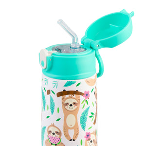 OASIS STAINLESS STEEL DOUBLE WALL INSULATED KID'S DRINK BOTTLE W/ SIPPER 550ML - SLEEPY SLOTHS