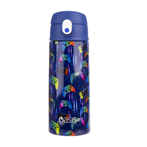 OASIS STAINLESS STEEL DOUBLE WALL INSULATED KID'S DRINK BOTTLE W/ SIPPER 550ML -Gamer