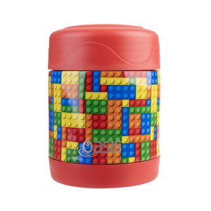 OASIS STAINLESS STEEL DOUBLE WALL INSULATED KID'S FOOD FLASK 300ML -Bricks