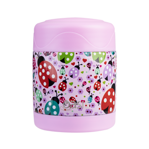 OASIS STAINLESS STEEL DOUBLE WALL INSULATED KID'S FOOD FLASK 300ML -LOVELY LADYBUGS