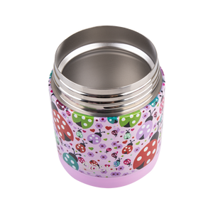 OASIS STAINLESS STEEL DOUBLE WALL INSULATED KID'S FOOD FLASK 300ML -LOVELY LADYBUGS
