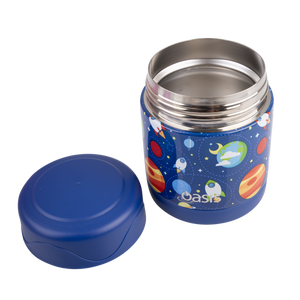 OASIS STAINLESS STEEL DOUBLE WALL INSULATED KID'S FOOD FLASK 300ML -OUTER SPACE