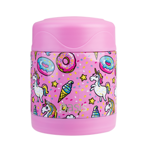 OASIS STAINLESS STEEL DOUBLE WALL INSULATED KID'S FOOD FLASK 300ML -UNICORN