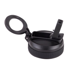 OASIS SPORTS BOTTLE FLIP-UP SIPPER LID W/ STRAW - BLACK