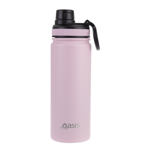 OASIS STAINLESS STEEL DOUBLE WALL INSULATED "CHALLENGER" SPORTS BOTTLE W/ SCREW CAP 550ML - Carnation