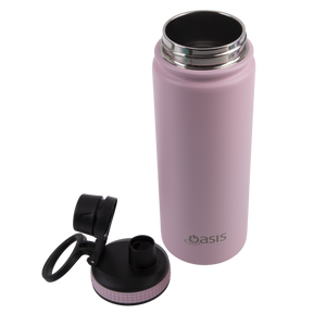 OASIS STAINLESS STEEL DOUBLE WALL INSULATED "CHALLENGER" SPORTS BOTTLE W/ SCREW CAP 550ML - Carnation