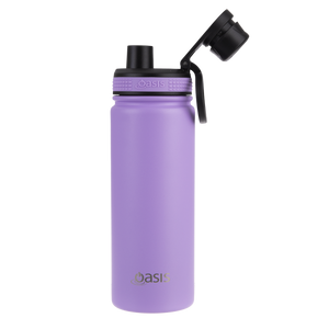 OASIS STAINLESS STEEL DOUBLE WALL INSULATED "CHALLENGER" SPORTS BOTTLE W/ SCREW CAP 550ML - Lavender