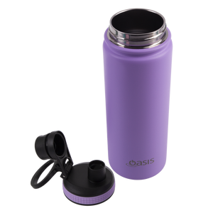 OASIS STAINLESS STEEL DOUBLE WALL INSULATED "CHALLENGER" SPORTS BOTTLE W/ SCREW CAP 550ML - Lavender