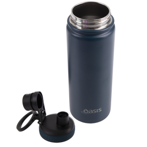OASIS STAINLESS STEEL DOUBLE WALL INSULATED "CHALLENGER" SPORTS BOTTLE W/ SCREW CAP 550ML - Navy