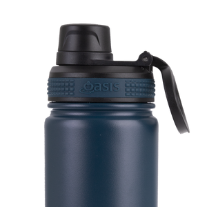 OASIS STAINLESS STEEL DOUBLE WALL INSULATED "CHALLENGER" SPORTS BOTTLE W/ SCREW CAP 550ML - Navy