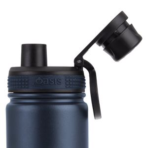 OASIS STAINLESS STEEL DOUBLE WALL INSULATED "CHALLENGER" SPORTS BOTTLE W/ SCREW CAP 550ML - Navy