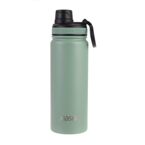 OASIS STAINLESS STEEL DOUBLE WALL INSULATED "CHALLENGER" SPORTS BOTTLE W/ SCREW CAP 550ML - Sage Green